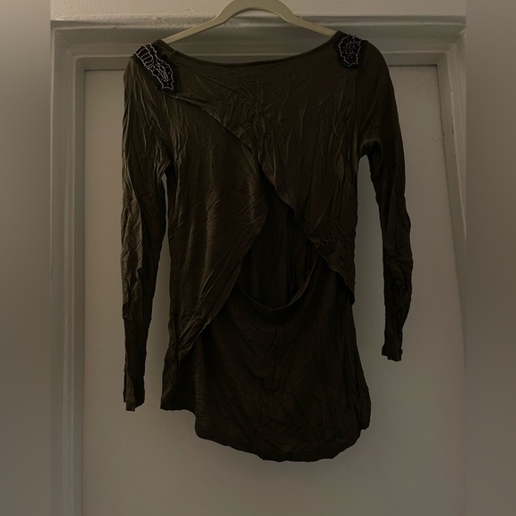 Jessica Simpson Forest Green Open low back Top size Small - Picture 8 of 11